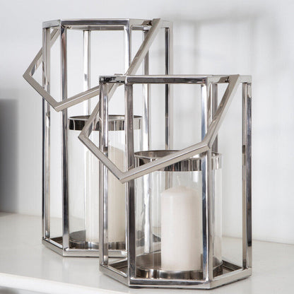 Herber Large Silver Hexagonal Lantern