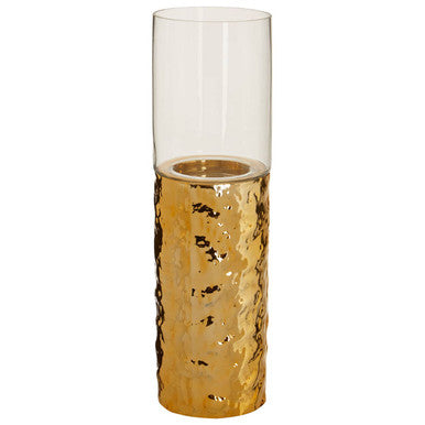 Martele Medium Pller Gold Candle Holder
