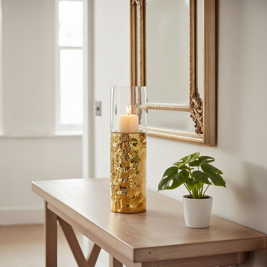 Martele Medium Pller Gold Candle Holder