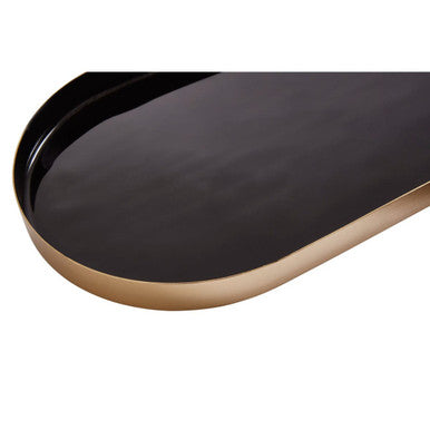 Elva Set Of Two Navy And Gold Trays