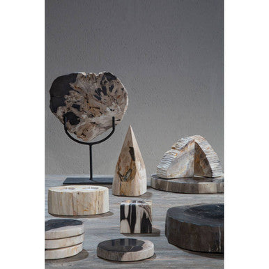 Relic Petrified Wood Pyramid Sculpture