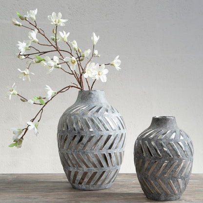 Helaine Grey and Silver Small Vase