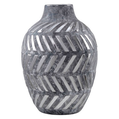 Helaine Grey and Silver Large  Vase