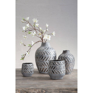 Helaine Grey and Silver Large  Vase
