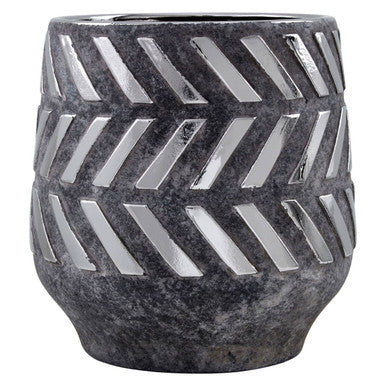 Helaine Grey and Silver Large Ceramic Planter