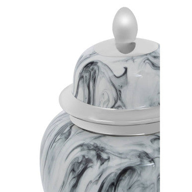 Marmo Grey and White Marble Effect Small Ceramic Jar