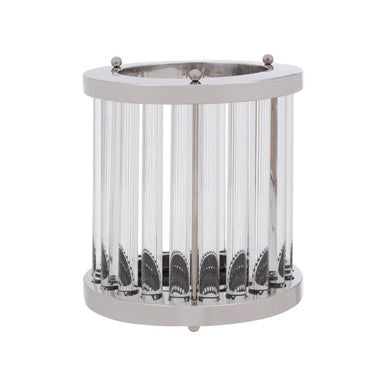 Franklin Small Silver and Glass Candle Holder