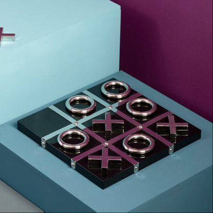 Flos Black And Silver Tic Tac Toe Game