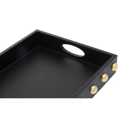 Frida Black and Gold Studded Tray