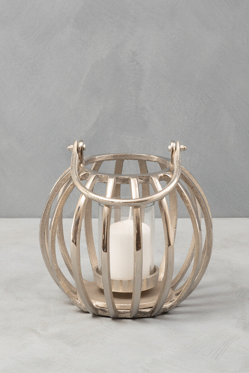 Small Silver Finish Lantern | Aura