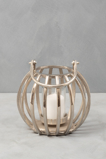 Small Silver Finish Lantern | Aura
