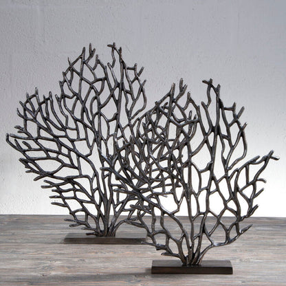 Prato Large Black Nickel Finish Coral Sculpture