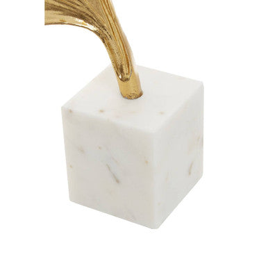 Mirano Gold Finish Ginkgo Sculpture