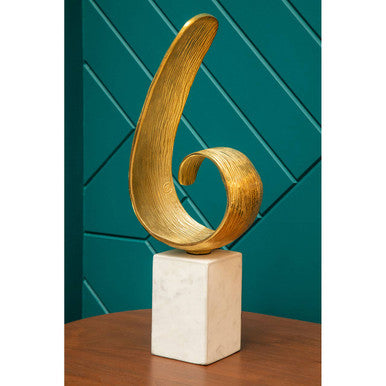 Mirano Gold Finish Curl Sculpture