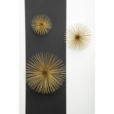 Mirano Set Of 3 Gold Finish Starburst Wall Decor