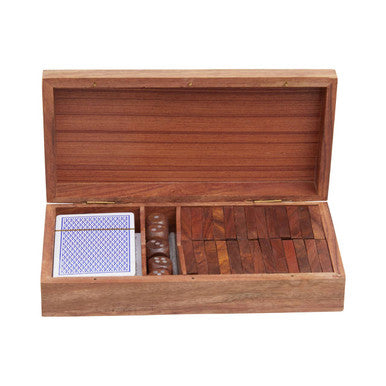 Churchill Games 3 In 1 Dominoes Dice and Playing Cards Set