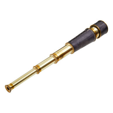 Churchill Brass and Black Leather Effect Tapered Telescope