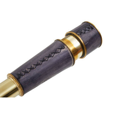 Churchill Brass and Black Leather Effect Tapered Telescope