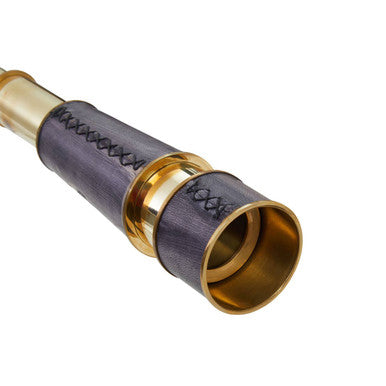 Churchill Brass and Black Leather Effect Tapered Telescope