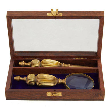 Churchill Gold Finish Magnifying Glass And Letter Opener