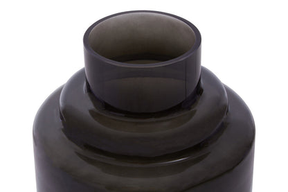 Cayden Small Black Smoked Glass Vase