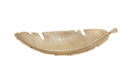 Prato Gold Finish Curved Leaf Dish