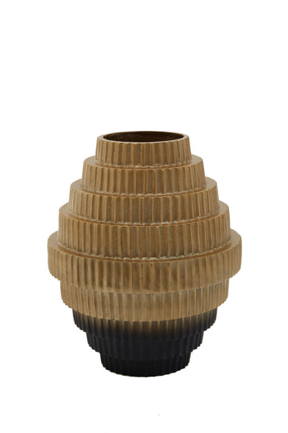 Deomali Large Ombre Gold and Black Vase