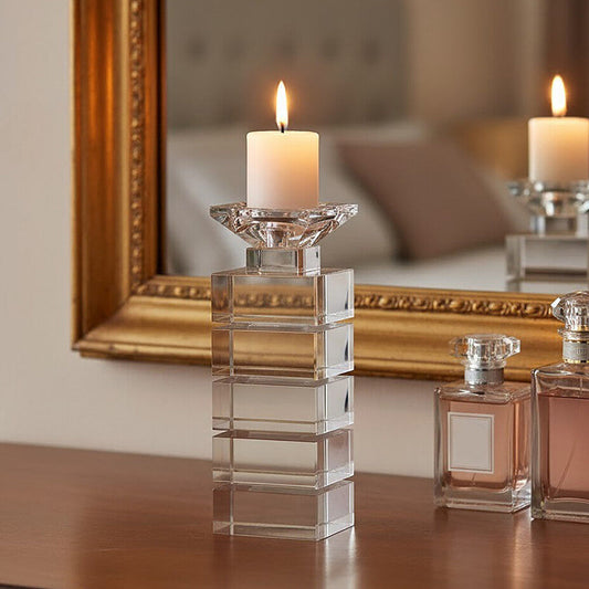 Clear Finish Small Candle Holder | Carrie
