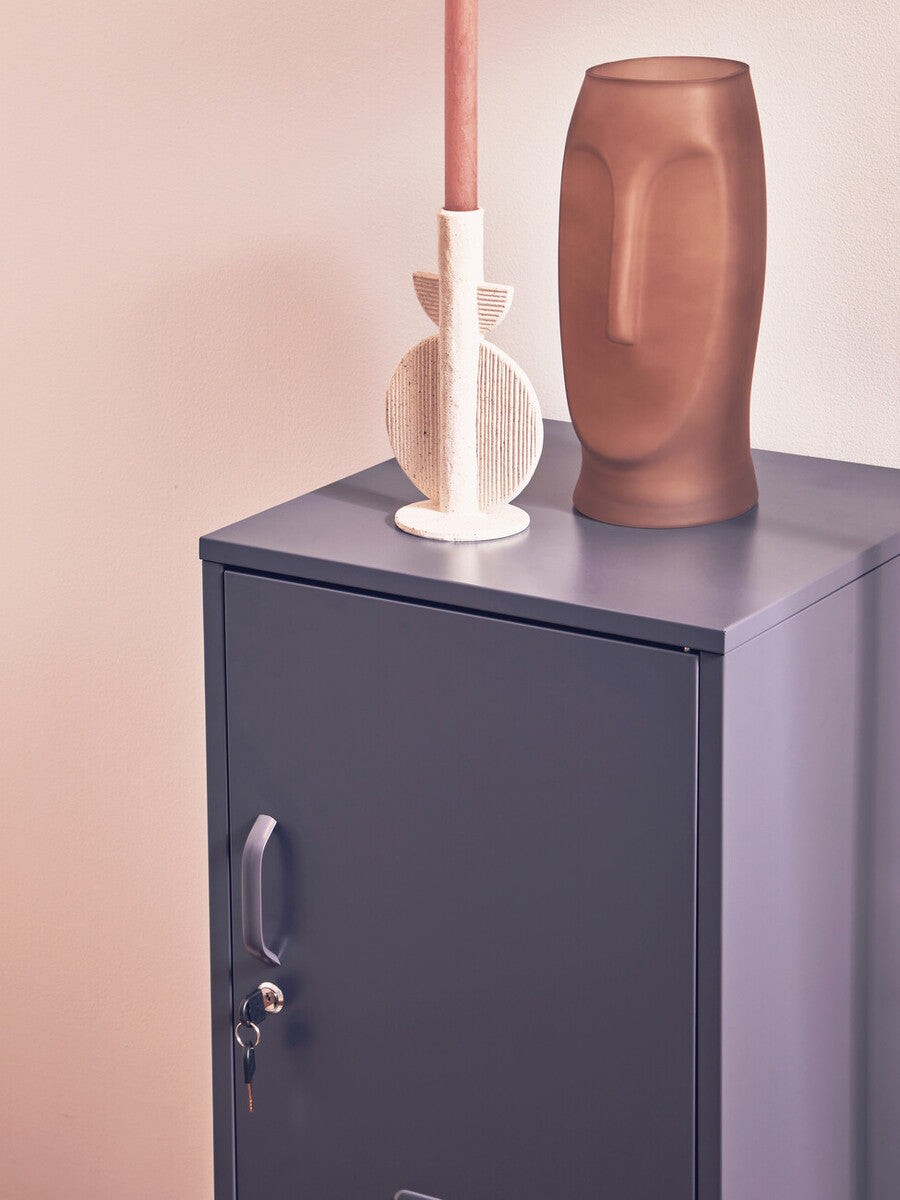Viso Smoked Grey Large Face Design Vase