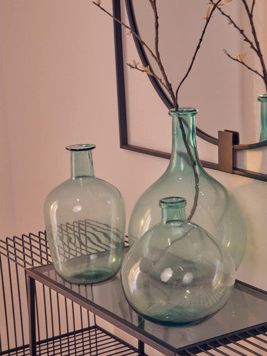 Bexley Blue Small Bottle Neck Recycled Glass Vase