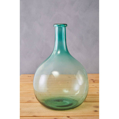 Bexley Blue Large Bottle Neck Recycled Glass Vase