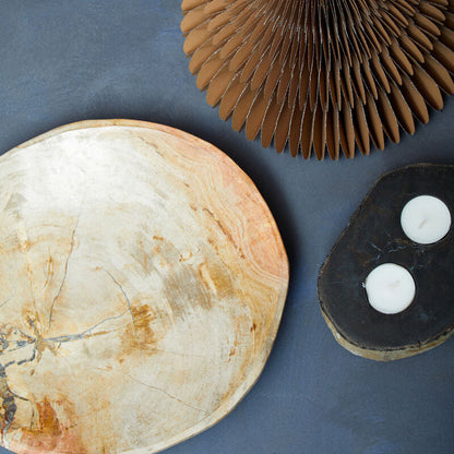 Relic Petrified Wood 2 Tealight Holder