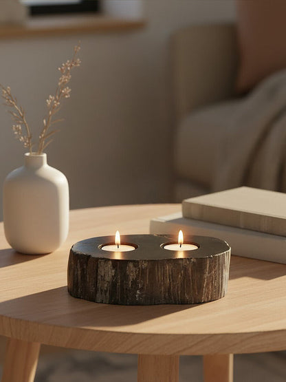Petrified Wood 2 Tealight Holder | Relic