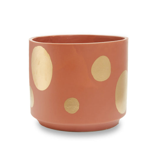 Yuri Large Terracotta Gold Spotted Planter