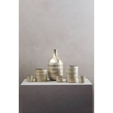Briella Glass Vase in Silver and Copper