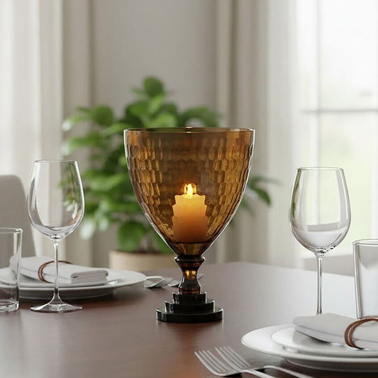 Cortina Small Honeycomb Glass Candle Holder
