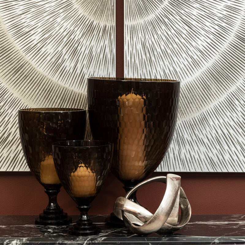 Cortina Large Honeycomb Glass Candle Holder