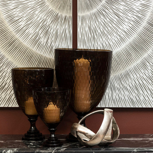 Cortina Large Honeycomb Glass Candle Holder