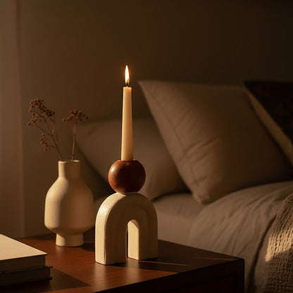 Utica Candle Holder With Cream Base