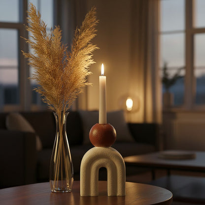 Utica Candle Holder With Cream Base
