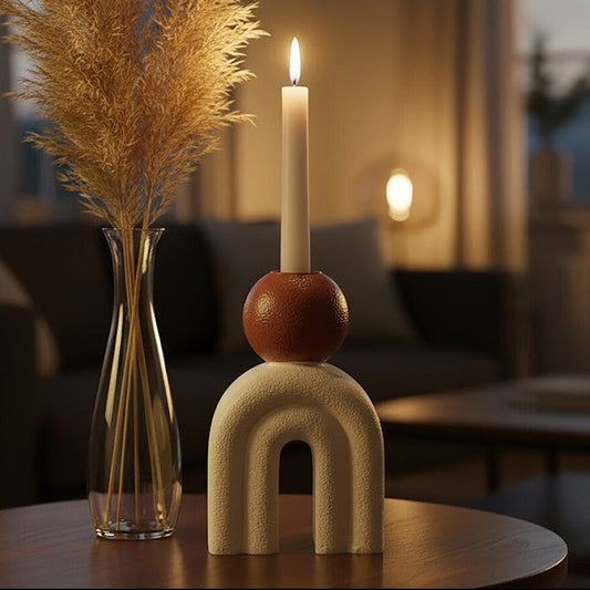 Utica Candle Holder With Cream Base