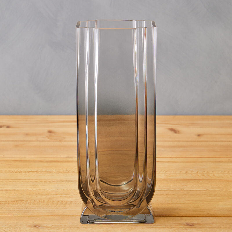 Edan Large Grey Ombre Glass Vase