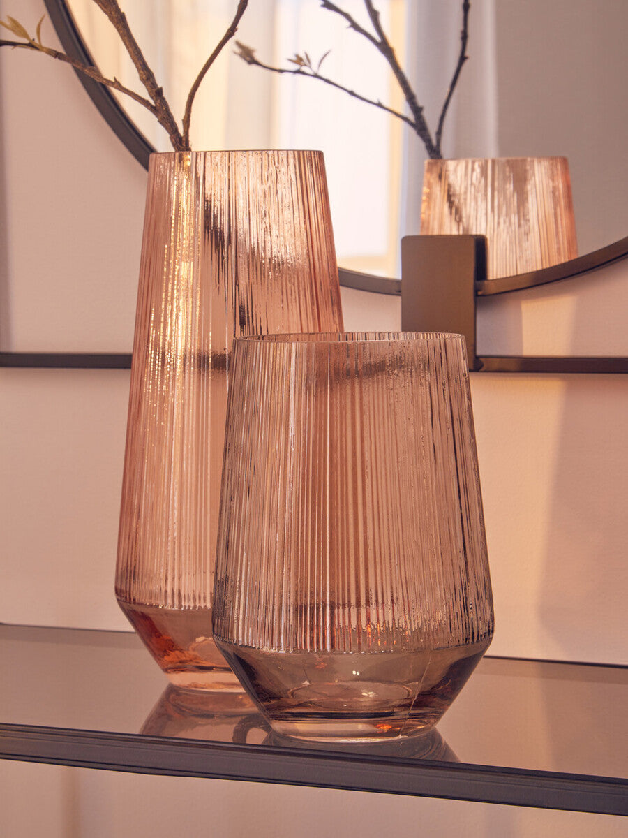 Esma Large Light Amber Glass Vase