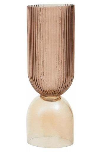 Esma Large Amber and Brown Glass Vase