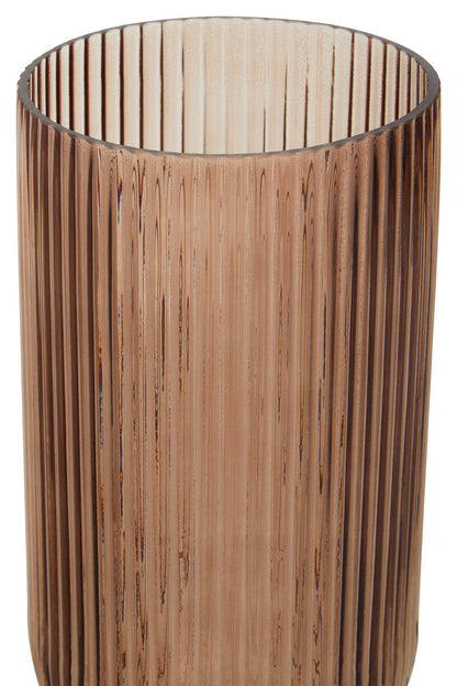 Esma Large Amber and Brown Glass Vase