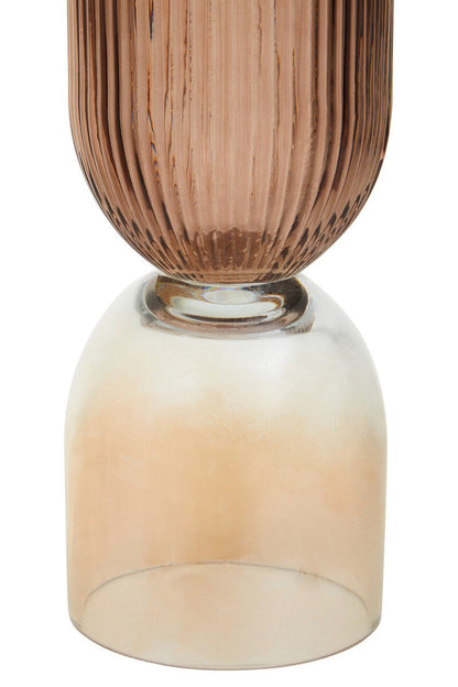 Esma Small Amber and Brown Glass Vase