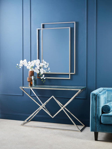 Esma Small Ribbed Blue Glass Vase