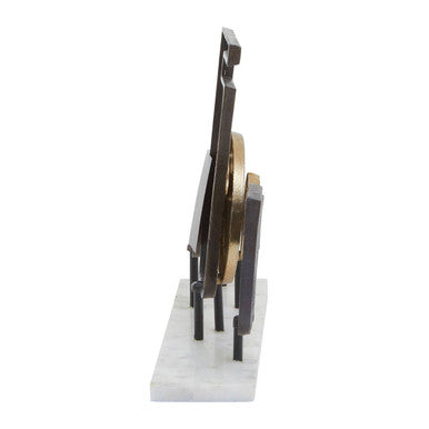 Simbolo Large Assorted Colour Metal Sculpture On Marble Base