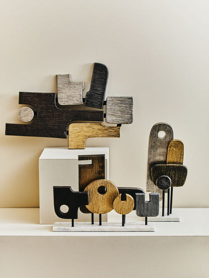 Simbolo Large Assorted Colour Metal Sculpture On Marble Base