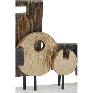Simbolo Large Assorted Colour Metal Sculpture On Marble Base